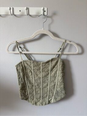 Hollister Lace Bustier Cami in Sage Green